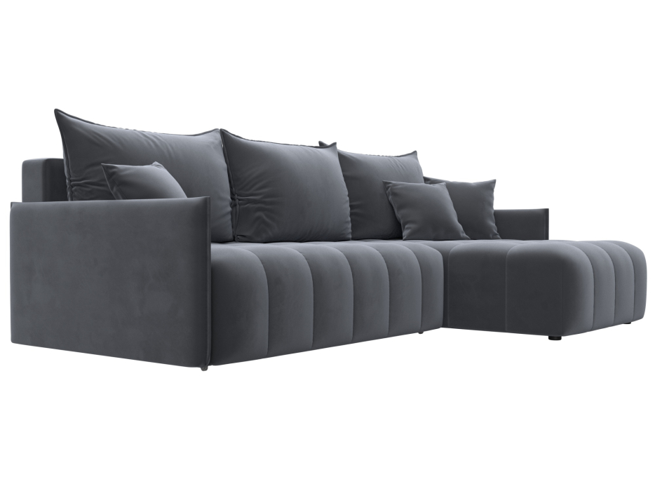 Диваны угловые в гостиную, Диван угловой Лига-054 НПБ угол универсальный, велюр SEVEN