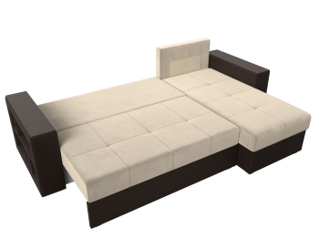 Диван угловой Дубай Лайт, микровельвет/экокожа, правый угол