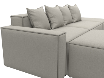 Диван угловой модульный Лига-063 угол левый, рогожка Амур