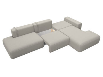 Диван угловой Лига-036 НПБ Модерн Лонг правый угол, рогожка Амур