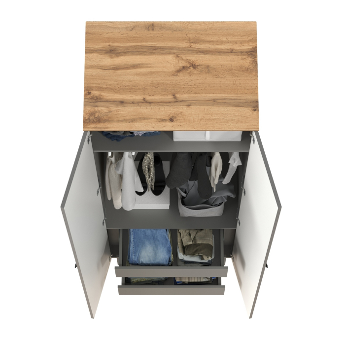 Шкафы распашные, Шкаф для одежды две двери внутри три выдвижных ящика Остин 13.336.02