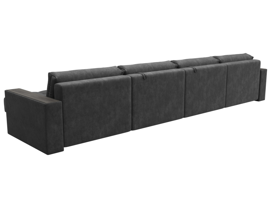 Дизайнерские диваны для гостиной, Диван П-образный с декором Лига-049 НПБ Лонг, велюр BRUT