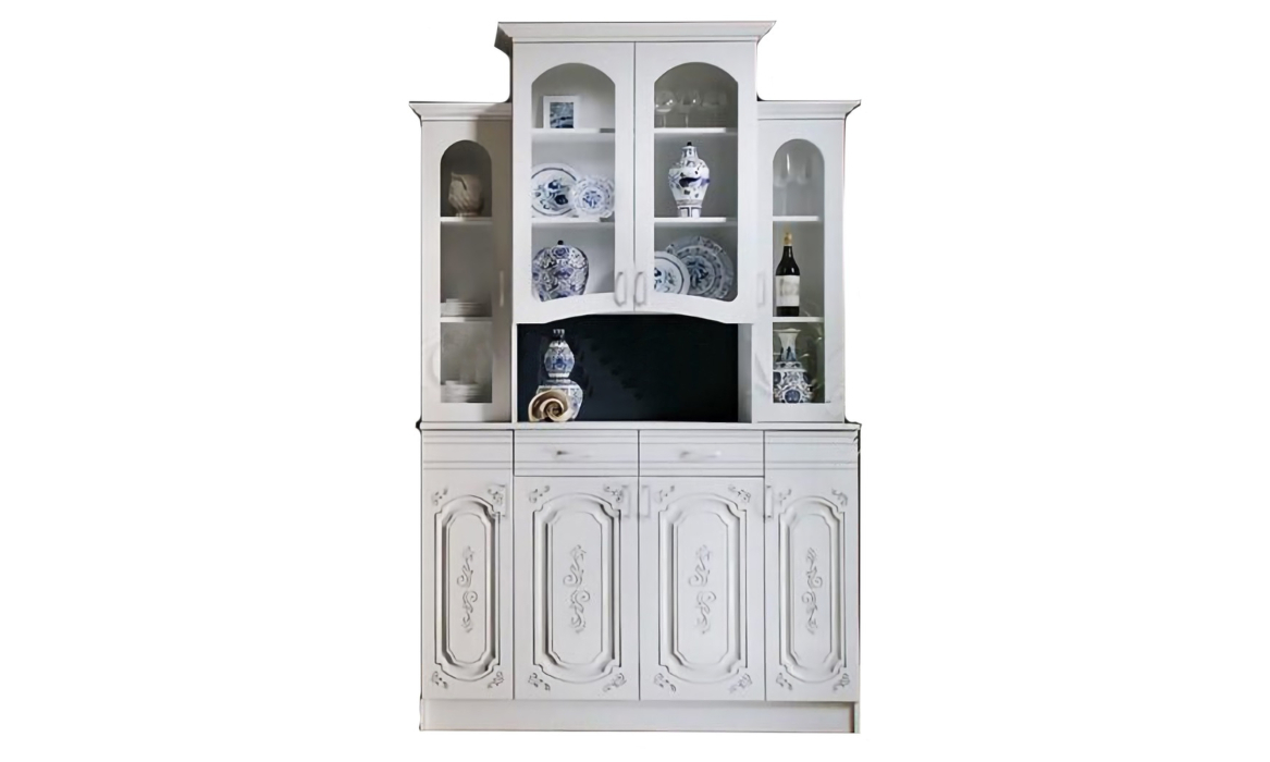 Серванты, Буфет Лиза 2 четырёхстворчатый (белый глянец/белый)