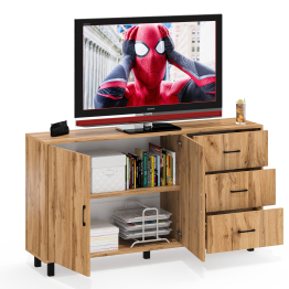 Широкий тумба-комод с ящиками и дверками РВК 123-1604