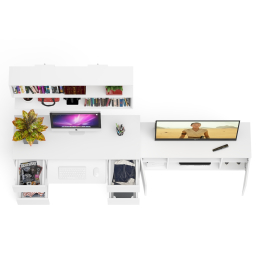 Письменный стол Мори МС-2 с ТВ-тумбой 1200 и навесной полкой 1200