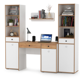 Стол компьютерный Вуди № 08 с навесной полкой и два пенала