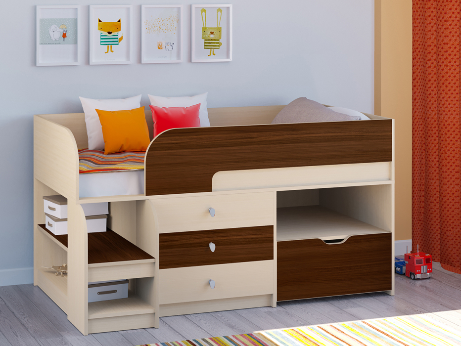 Кровати-чердаки, Кровать-чердак Астра 9 V5 Дуб молочный