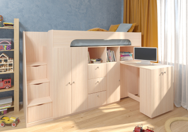 Кровать-чердак Астра 11 Дуб молочный