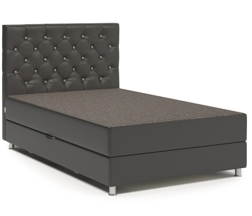 Мягкая кровать, Кровать тахта Шармэль Люкс 90 с подъемным механизмом, рогожка/ экокожа