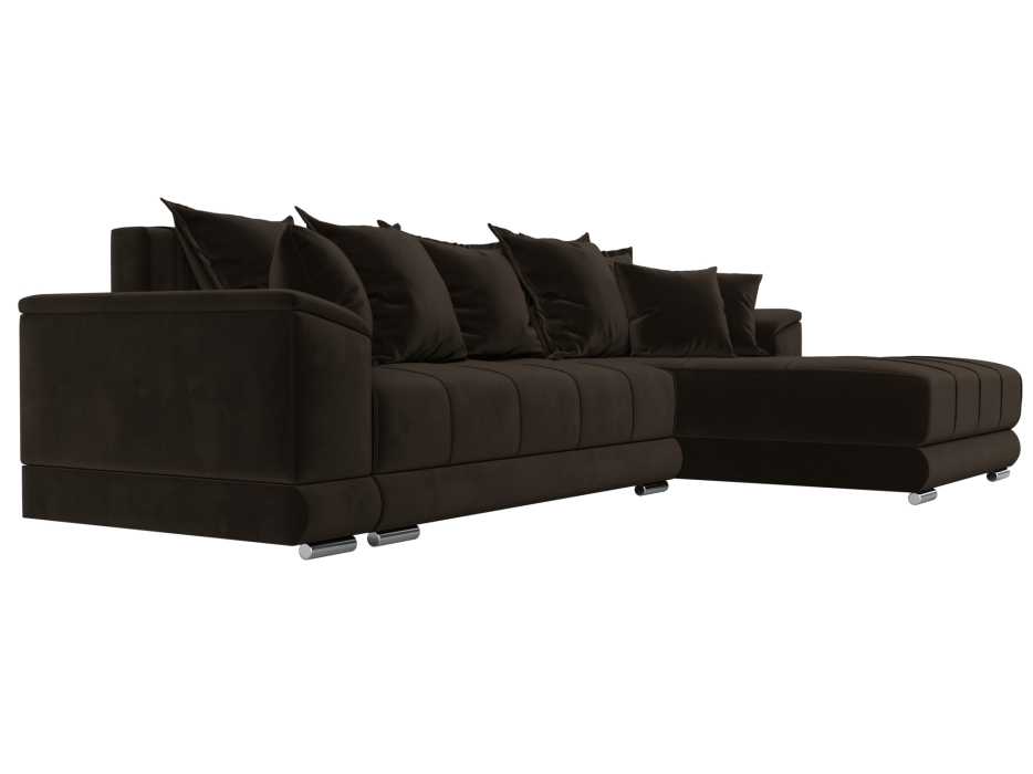 Диваны угловые в гостиную, Угловой диван НордСтар правый угол, микровельвет