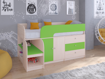 Кровать-чердак Астра 9 V1 Дуб молочный