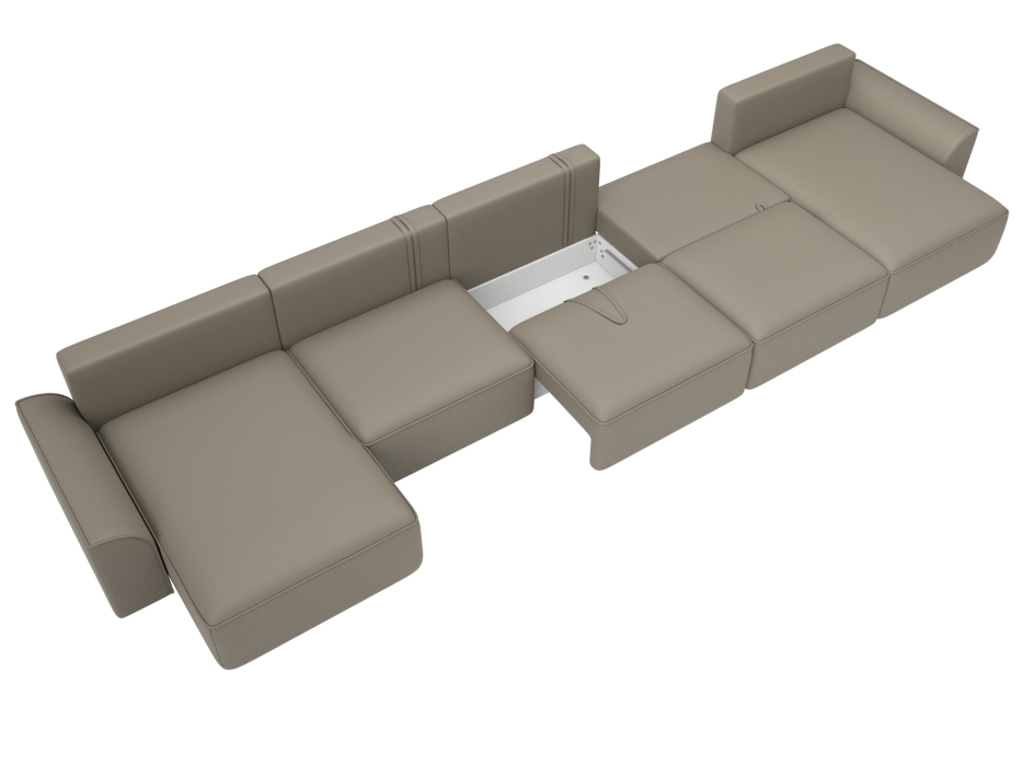 Диваны еврокнижки, Диван П-образный Лига-048 НПБ МегаЛонг, экокожа GRIFON