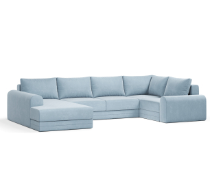 Угловой диван Модерно П-образный, велюр