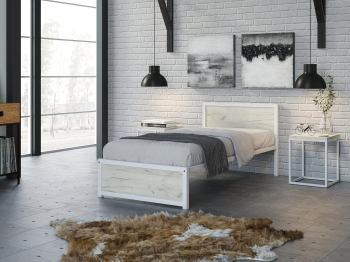 Кровать Титан Лофт 90 без ящиков (белый)