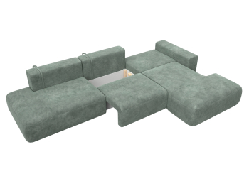 Диван угловой Лига-036 НПБ Модерн Лонг правый угол, велюр BRUT