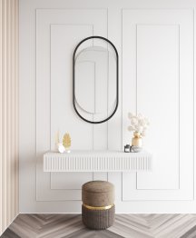 Дизайнерское настенное зеркало GENGLASS Evelix S в металлической раме