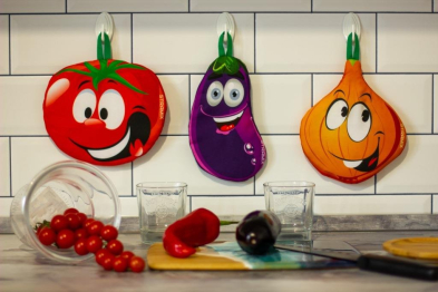 Прихватки кухонные STRAMIX Овощи на позитиве, набор из 3 шт.