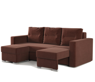 Угловой диван трансформер Рио правый с пуфиком