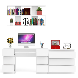 Комод Мори три ящика МК-800 и стол компьютерный Мори МС-2 с полкой 1200