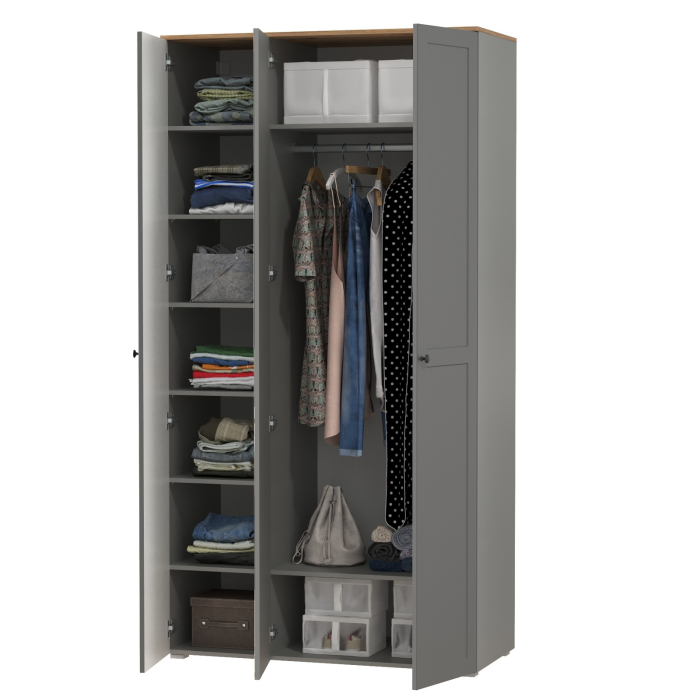 Шкафы распашные, Шкаф для одежды 3-х дверный с зеркалом Остин 13.336.03