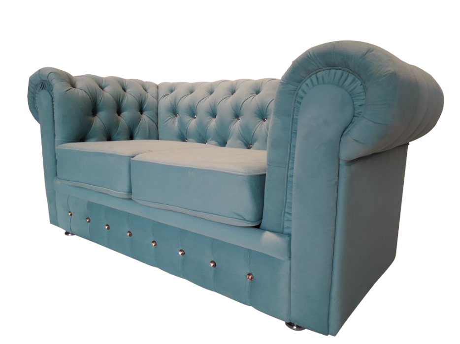 Диваны прямые, Диван Честер 2-х местный со стразами,  велюр