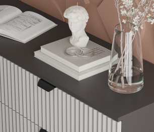 Комод Тренд СБ-3446 3 ящика, 1 дверь Диамант серый/МДФ Джаз серый