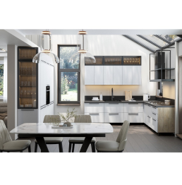 Кухня модульная угловая Этна. Комплект 2.6х2.1 м, софт вайт