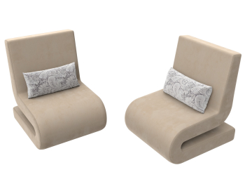 Кресло Волна (2 шт), велюр