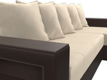 Диван угловой Дубай Лайт, микровельвет/экокожа, правый угол