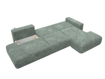 Диван угловой Лига-036 НПБ Модерн Лонг правый угол, велюр BRUT