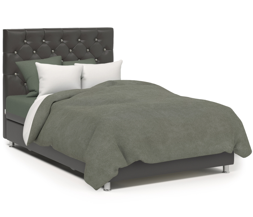 Мягкая кровать, Кровать тахта Шармэль Люкс 90 с подъемным механизмом, рогожка/ экокожа