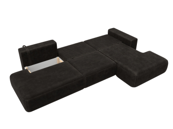 Диван угловой Лига-036 НПБ Модерн Лонг правый угол, велюр BRUT