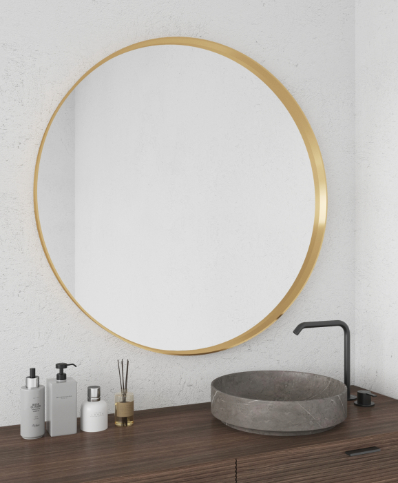 Зеркала в спальню, Дизайнерское настенное зеркало GENGLASS Rauntel L в металлической раме