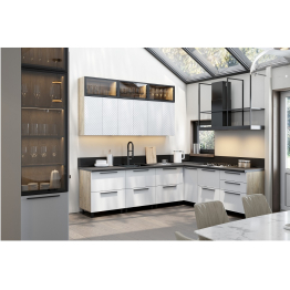 Кухня модульная угловая Этна. Комплект 2.6х2.1 м, софт вайт