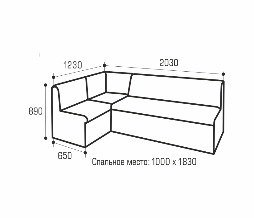 Угловые, Кухонный уголок со спальным местом Милан 1