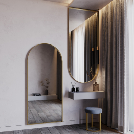 Дизайнерское настенное/напольное зеркало GENGLASS Arkis в металлической раме