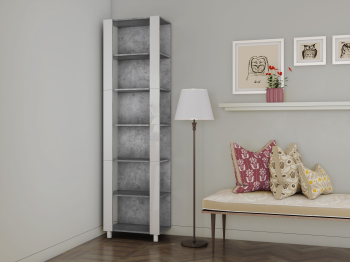 Стеллаж модульный Универсальный 35х60х220 Белое стекло