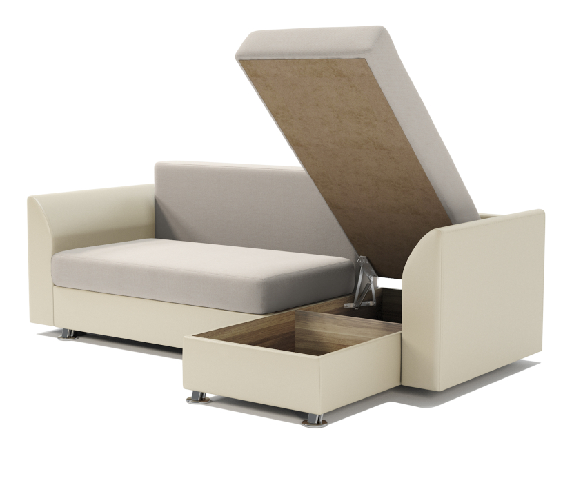 Диваны угловые в гостиную, Угловой диван Ария Скала правый, шенилл / экокожа