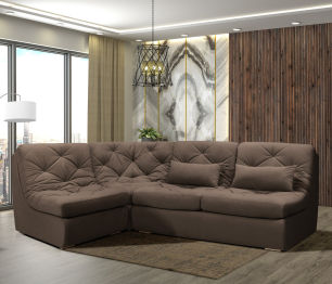 Модульный угловой диван Борнео со спальным местом, велюр