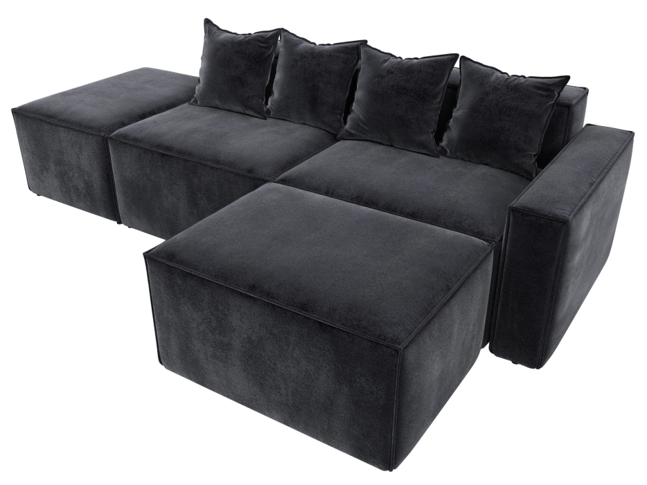 Диваны угловые в гостиную, Диван угловой модульный Лига-063 угол правый, велюр TOWER