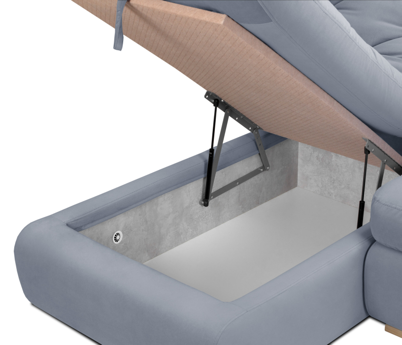 Диваны угловые в гостиную, Диван модульный Борнео со спальным местоп П-образный, велюр