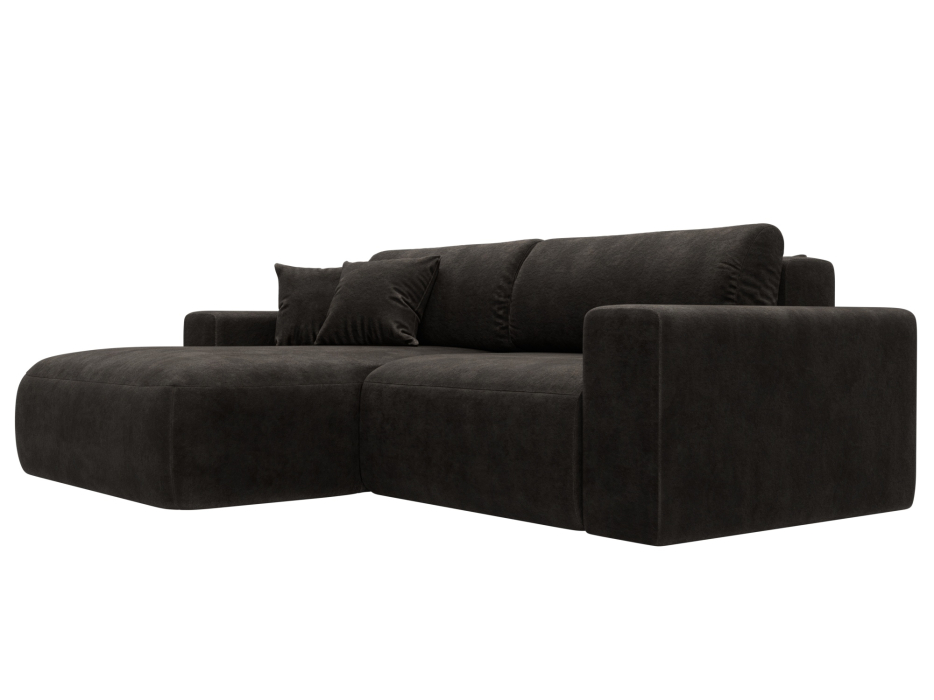 Диваны угловые в гостиную, Диван угловой Лига-036 НПБ Классик левый угол, велюр BRUT