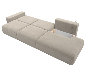 Диван прямой Лига-036 Модерн Лонг подлокотник слева, микровельвет