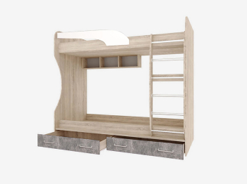 Кровать двойная Лофт Детская Колибри (ателье светлое)