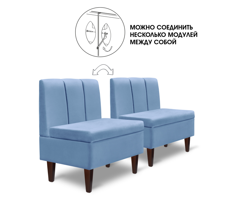 Кухонные уголки, Диван прямой на ножках Лео 66, микровелюр