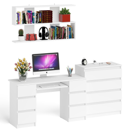 Стол письменный Мори МС-2 с комодом МК800 4 ящика и полкой 1200