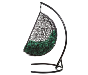 Двойное подвесное кресло Gemini promo black Зеленая подушка