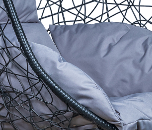 Подвесное кресло Leset Саона, каркас Черный, подушка Светло-серая