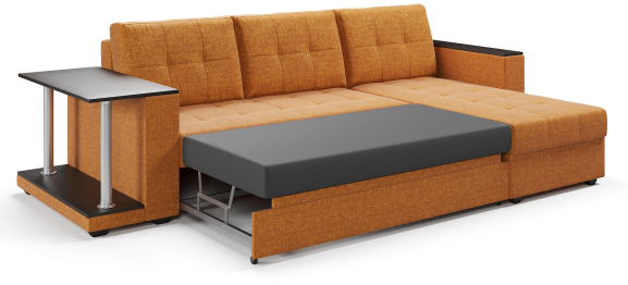 Диван-кровать угловой со столом Атланта Классик 145 , рогожка