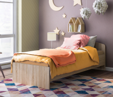 Кровати одноярусные, Кровать Кито СБ-2227 (800) Дуб Сонома с основанием